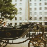 Photo casket, funeral procession